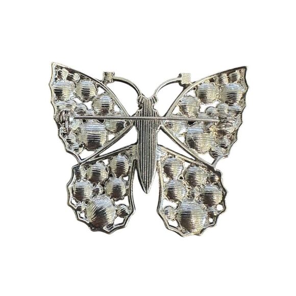 Pink Rhinestone Butterfly Brooch - Picture 4 of 4